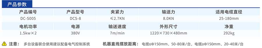DCS-8電纜輸送機(jī)參數(shù)
